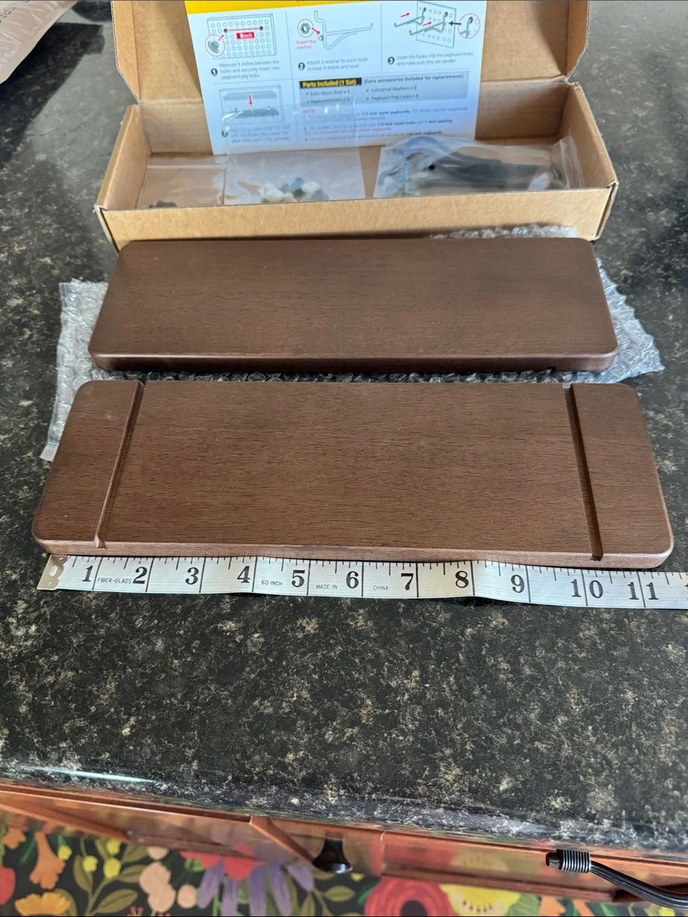 Sempoma 2-Pak Pegboard Shelves In Walnut w/ Mounting Hardware/Instructions
